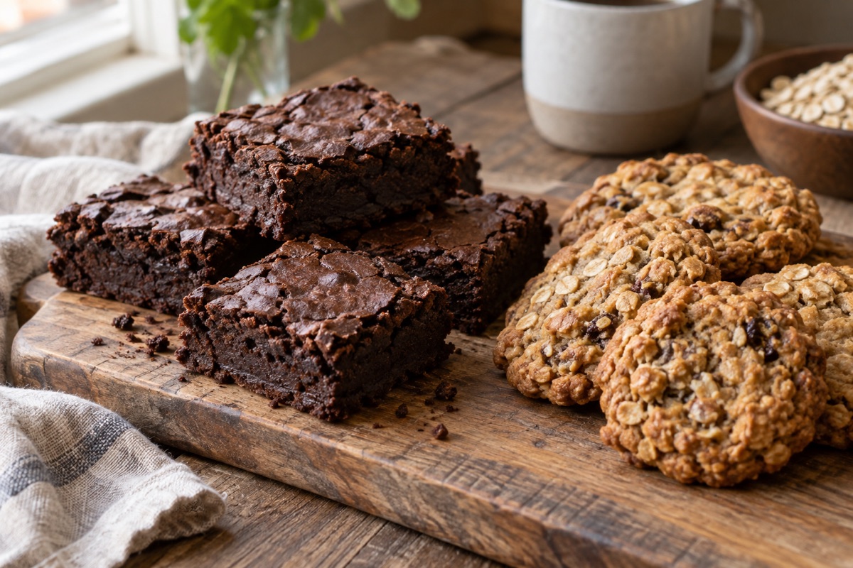 Black bean brownies and oatmeal cookies