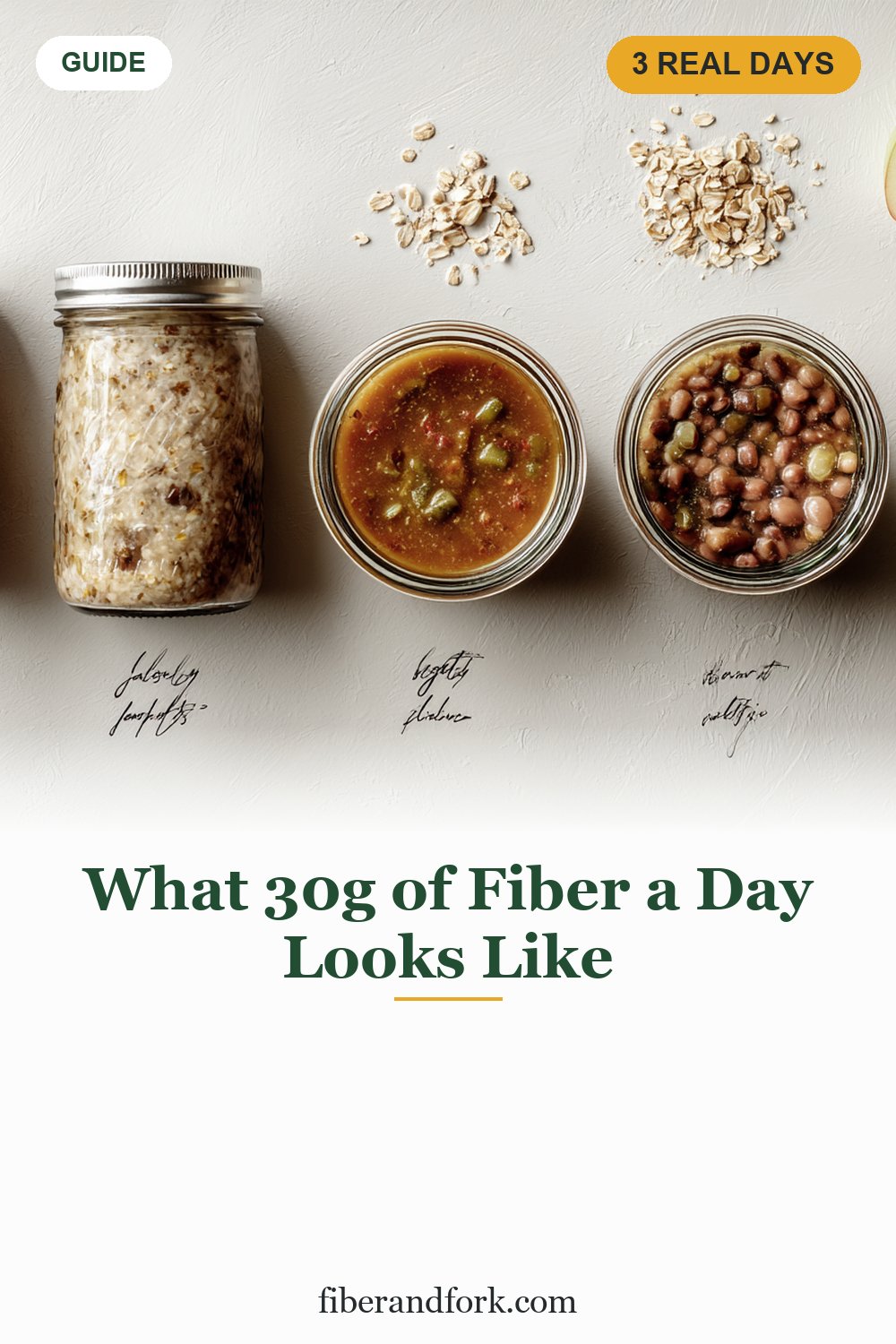 What 30 Grams of Fiber a Day Actually Looks Like (3 Real Days)
