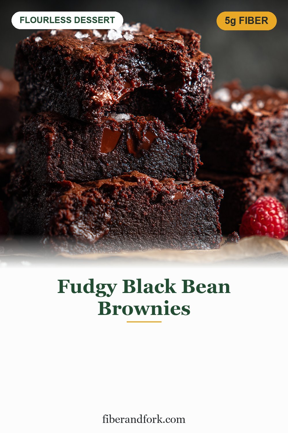 Fudgy Black Bean Brownies (Flourless, 5g Fiber)