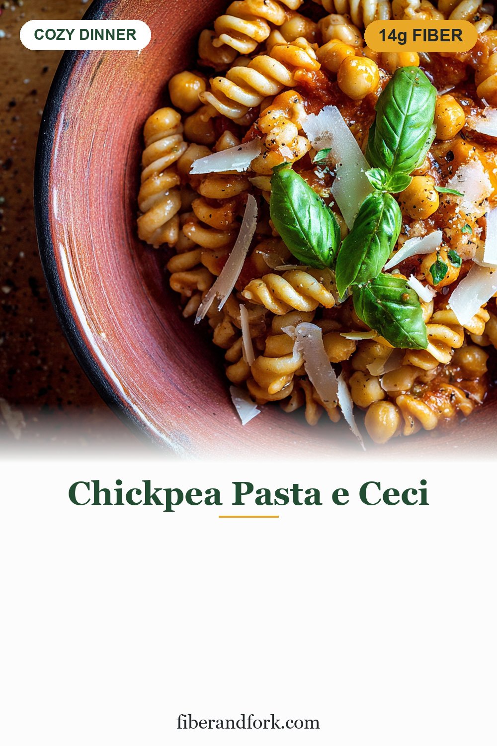 Chickpea Pasta e Ceci (14g Fiber, One Pot)
