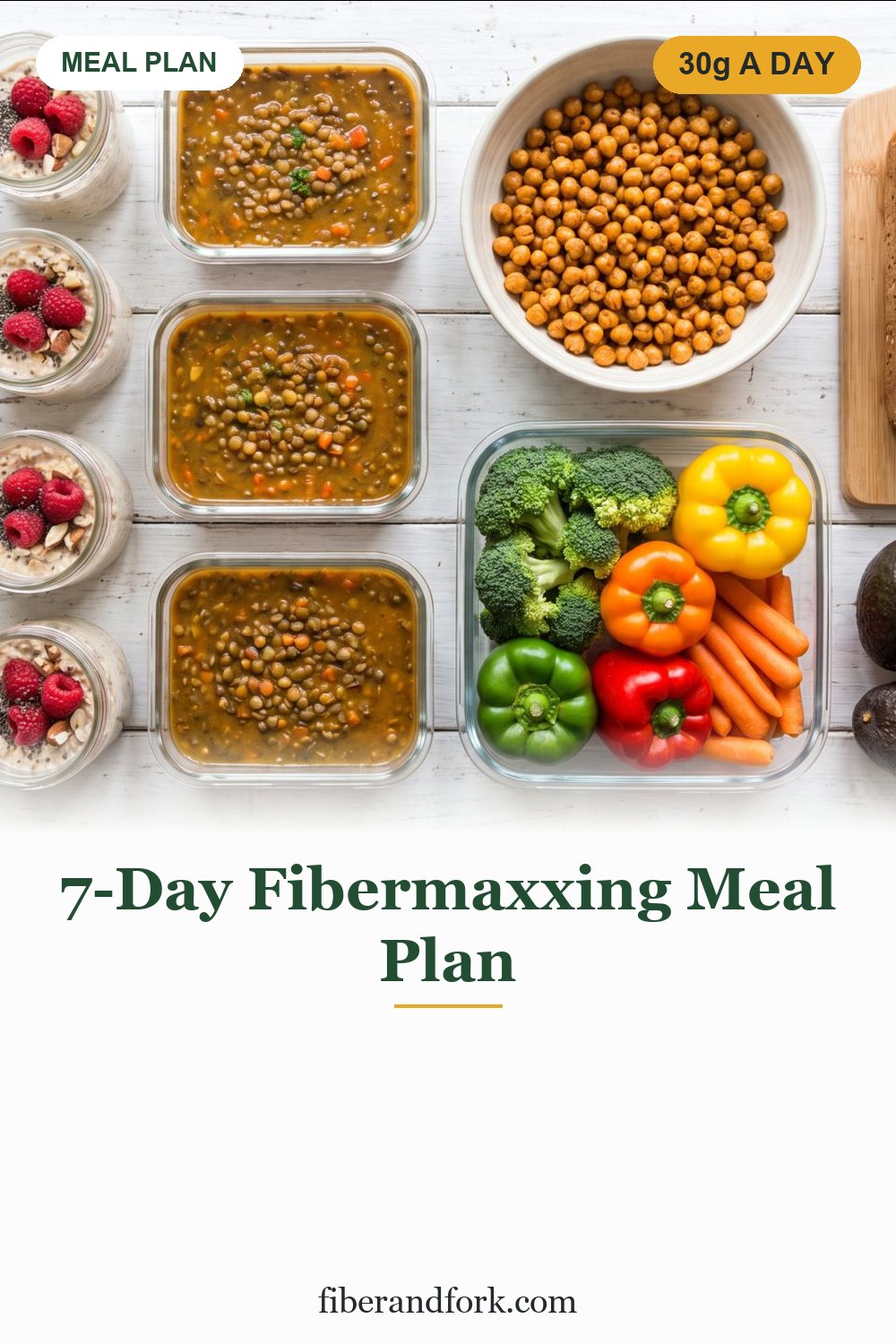 7-Day Fibermaxxing Meal Plan: 30 Grams a Day, Zero Boring Meals