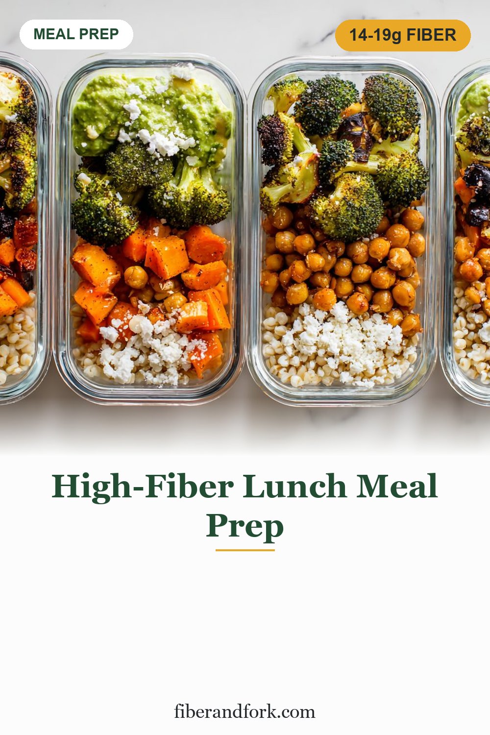 High-Fiber Lunch Meal Prep: 5 Lunches, 3 Components