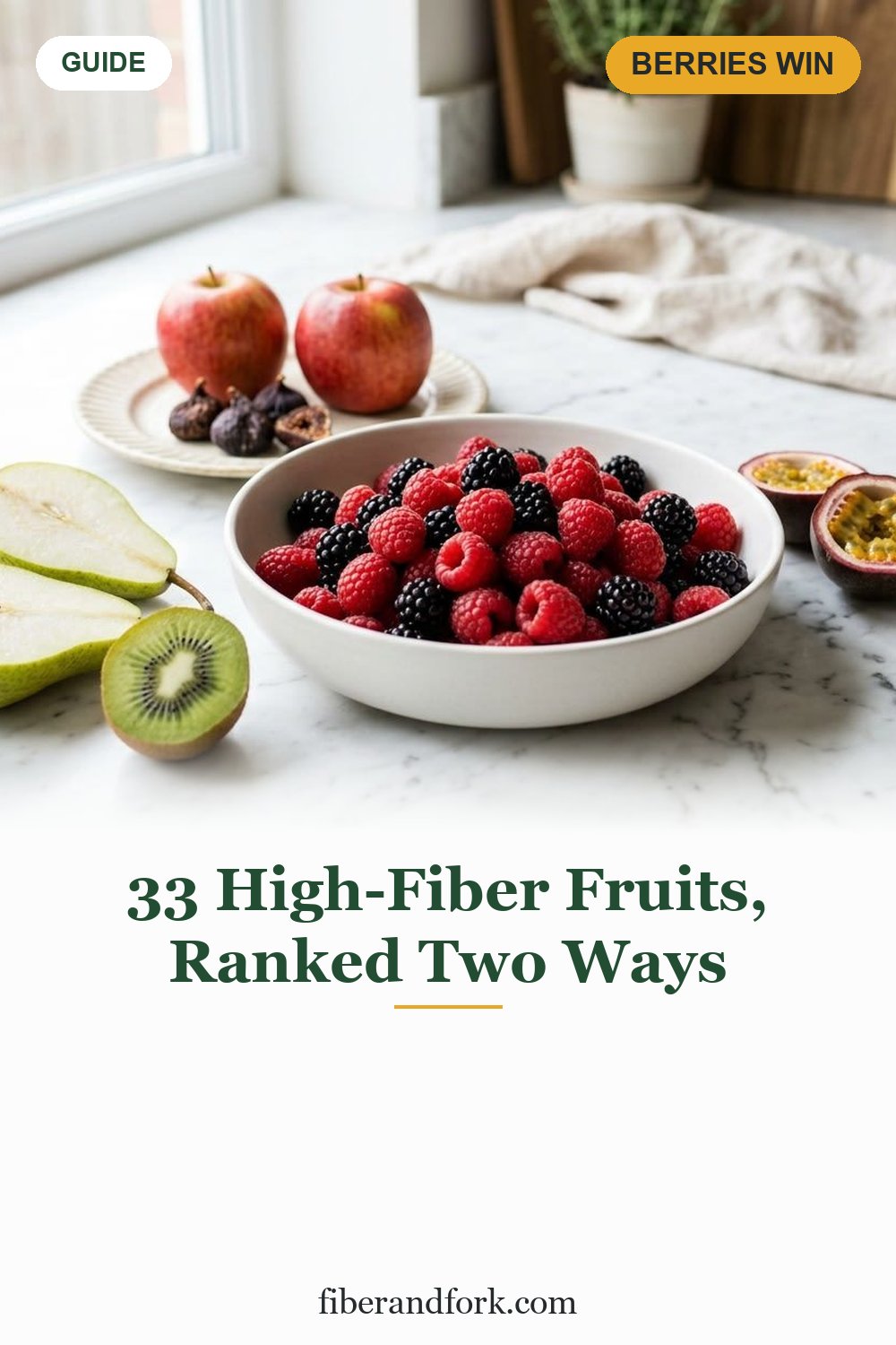 High-Fiber Fruits: 33 Ranked Per Serving and Per Calorie