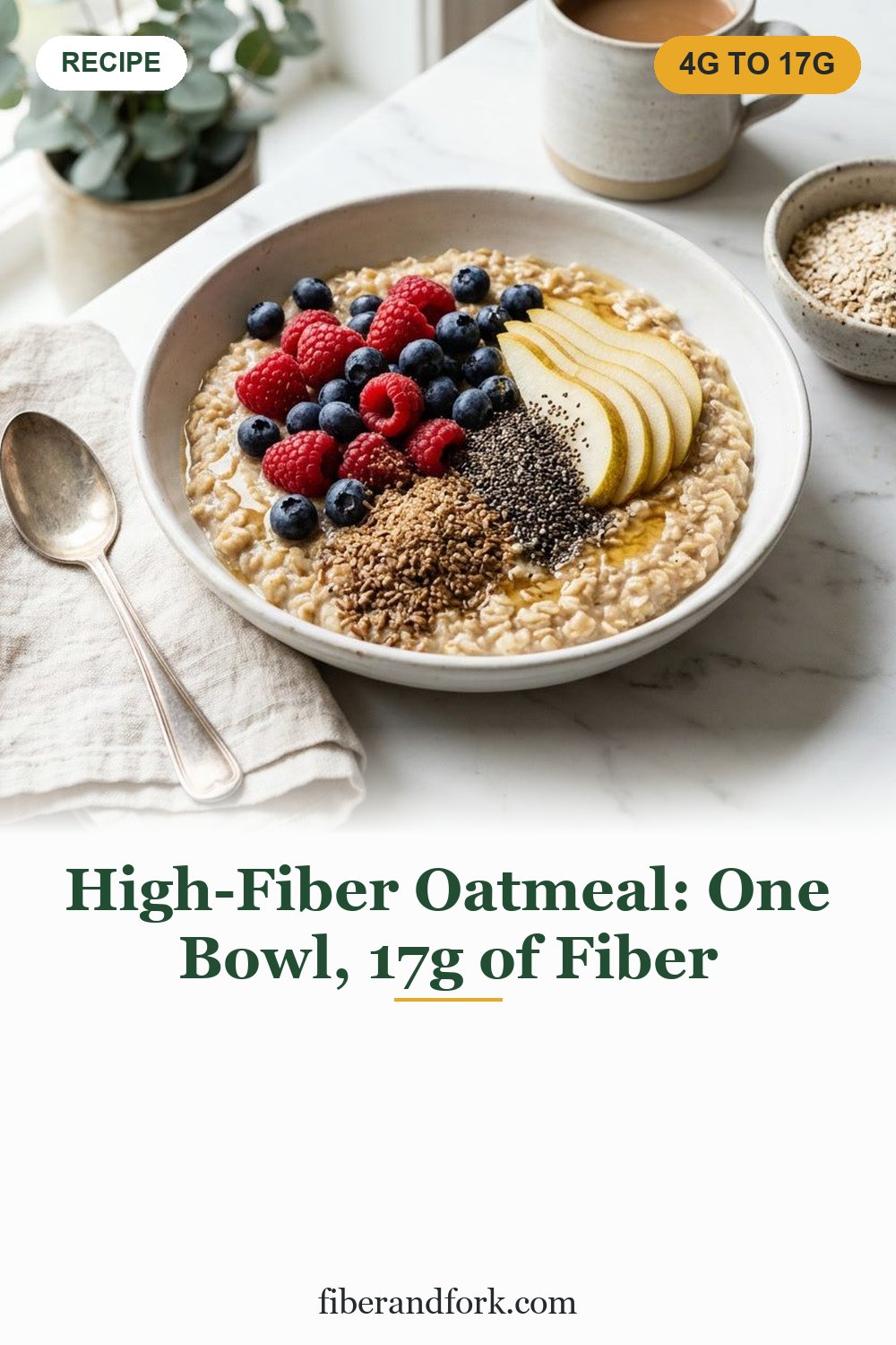 High-Fiber Oatmeal: How to Get One Bowl to 17 Grams