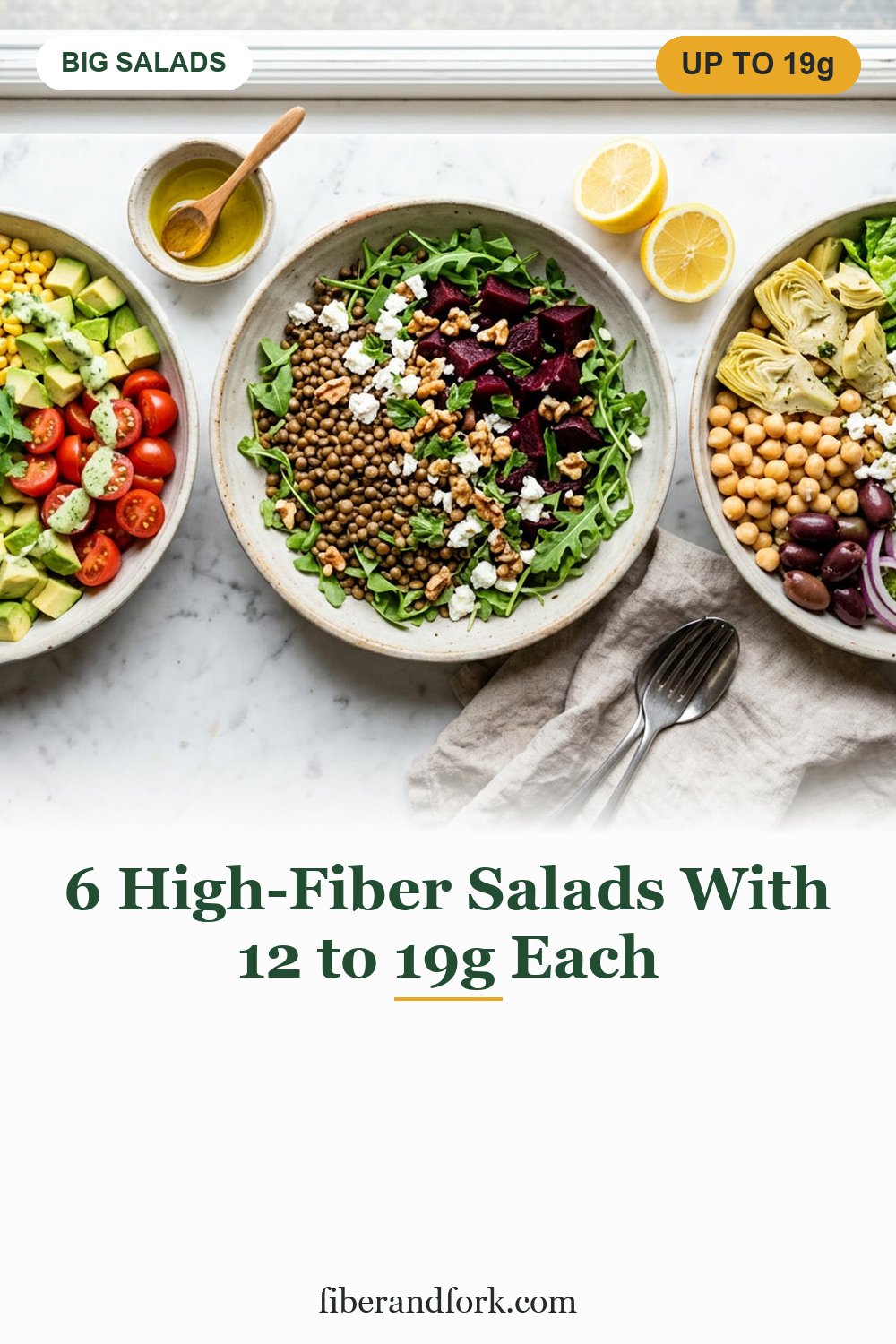 High-Fiber Salad Recipes: 6 Big Salads With 12 to 19 Grams of Fiber
