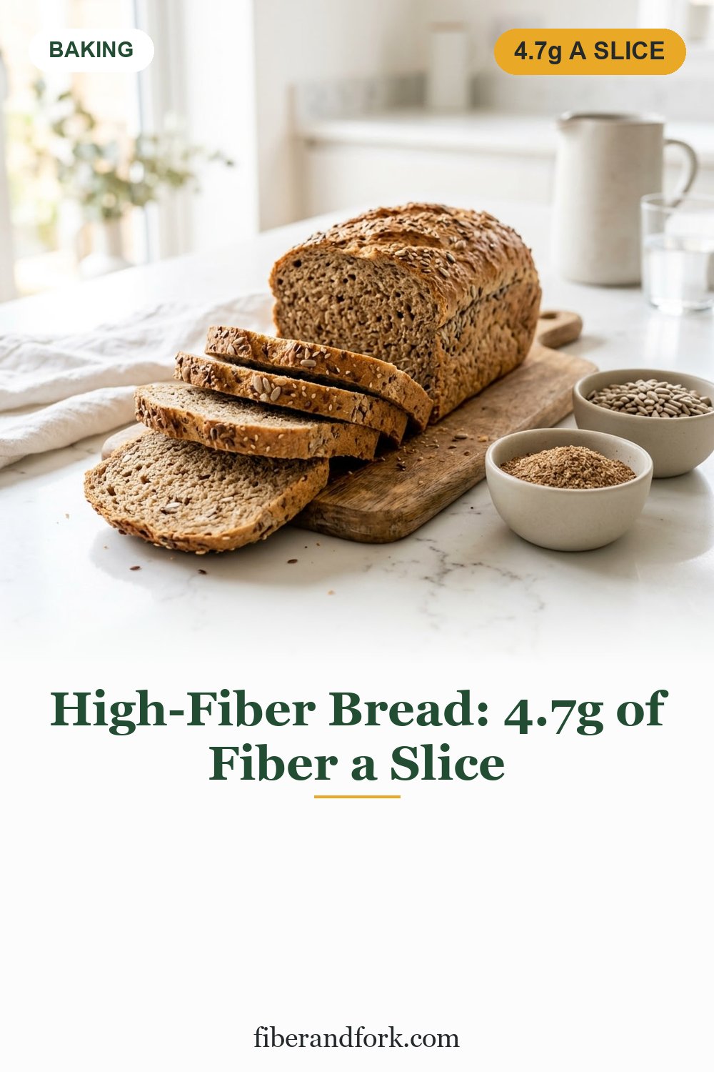 High-Fiber Bread Recipe: 4.7 Grams of Fiber a Slice